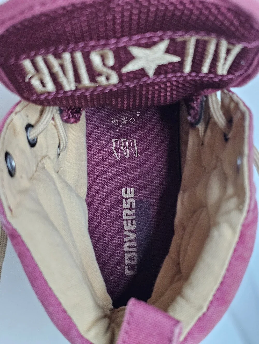Converse Chuck Taylor All Star High Street Burgundy Maroon Tan Sneakers Men's 12
